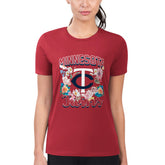 Minnesota Twins G-III 4Her by Carl Banks Women's Super-Slim Fit Lightweight Flowers Graphic T-Shirt Lifestyle
