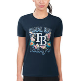 Tampa Bay Rays G-III 4Her by Carl Banks Women's Super-Slim Fit Lightweight Flowers Graphic T-Shirt On Sale