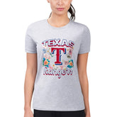 Texas Rangers G-III 4Her by Carl Banks Women's Super-Slim Fit Lightweight Flowers Graphic T-Shirt Online