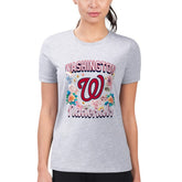 Washington Nationals G-III 4Her by Carl Banks Women's Super-Slim Fit Lightweight Flowers Graphic T-Shirt Sale