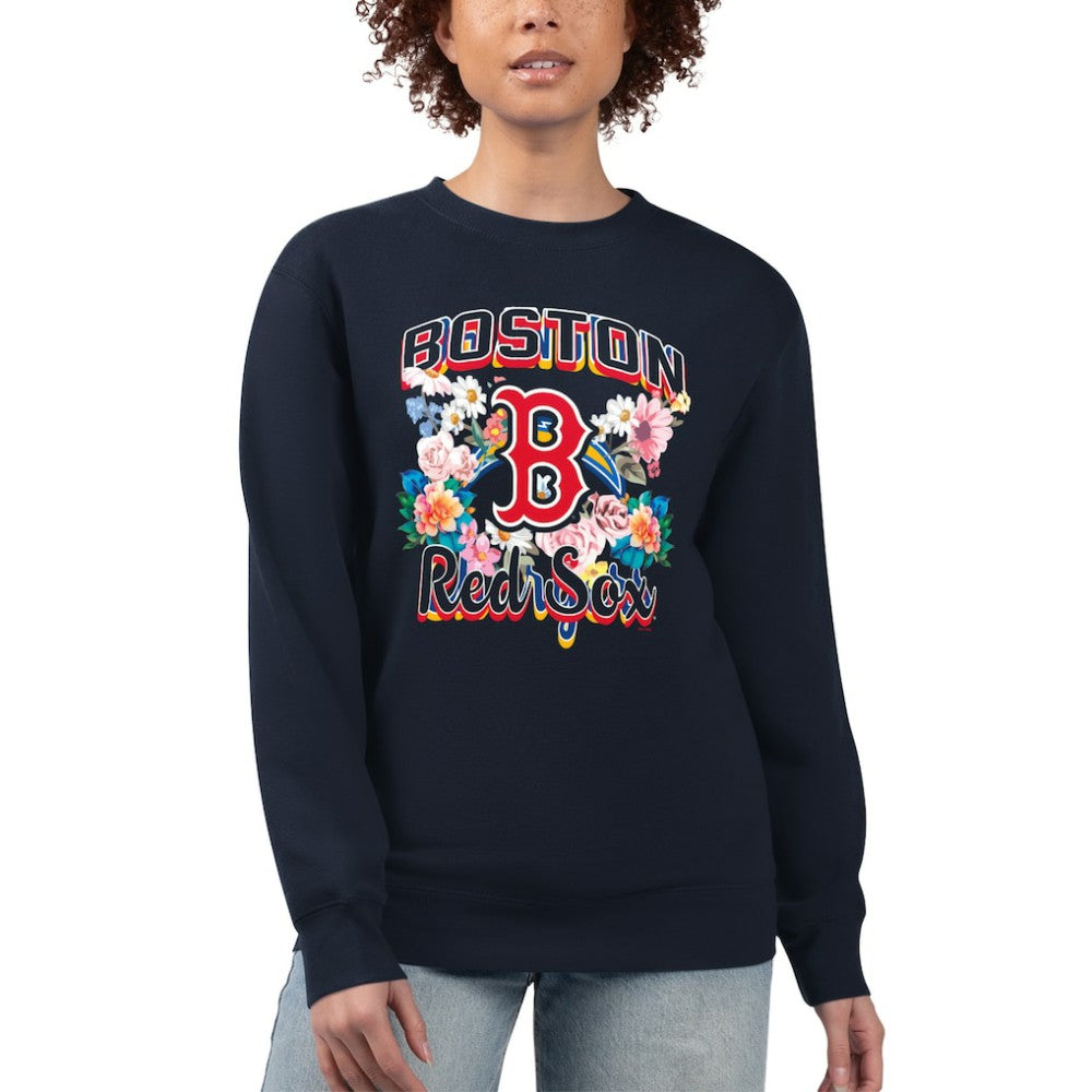 Boston Red Sox G-III 4Her by Carl Banks Women's Flowers Graphic Pullover Sweatshirt Online