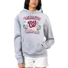 Washington Nationals G-III 4Her by Carl Banks Women's Flowers Graphic Pullover Hoodie Clearance