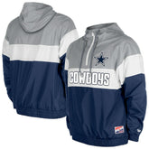 Dallas Cowboys New Era Pullover Quarter-Zip Hoodie Jacket Navy - NFL