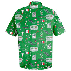 Mexico National Team Vive La Fete Impressions Artwork Button-Down Shirt - Green