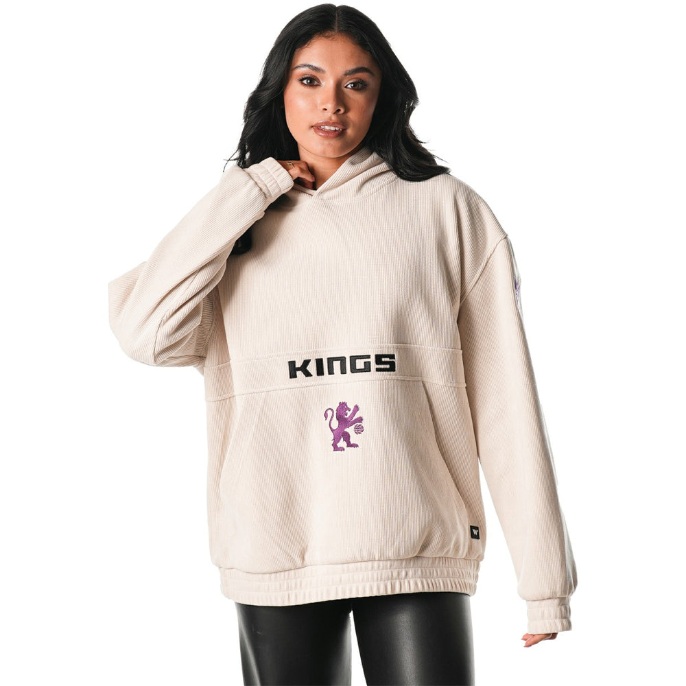 NBA - Sacramento Kings The Wild Collective Unisex Corduroy Tri-Blend Pullover Hoodie - Cream