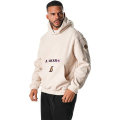 NBA - Los Angeles Lakers The Wild Collective Unisex Corduroy Tri-Blend Pullover Hoodie - Cream