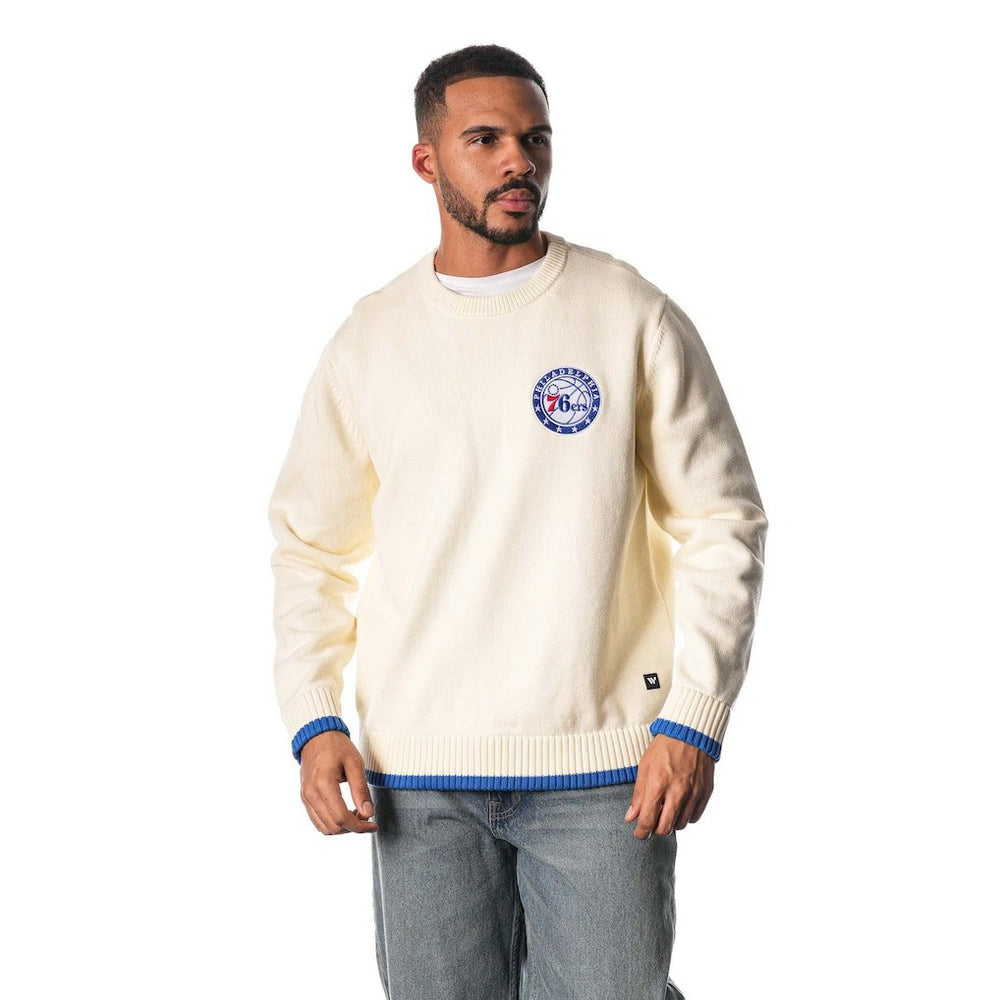 NBA - Philadelphia 76ers The Wild Collective Unisex Jacquard Knit Pullover Sweater - Cream