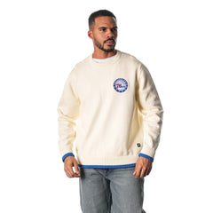 NBA - Philadelphia 76ers The Wild Collective Unisex Jacquard Knit Pullover Sweater - Cream