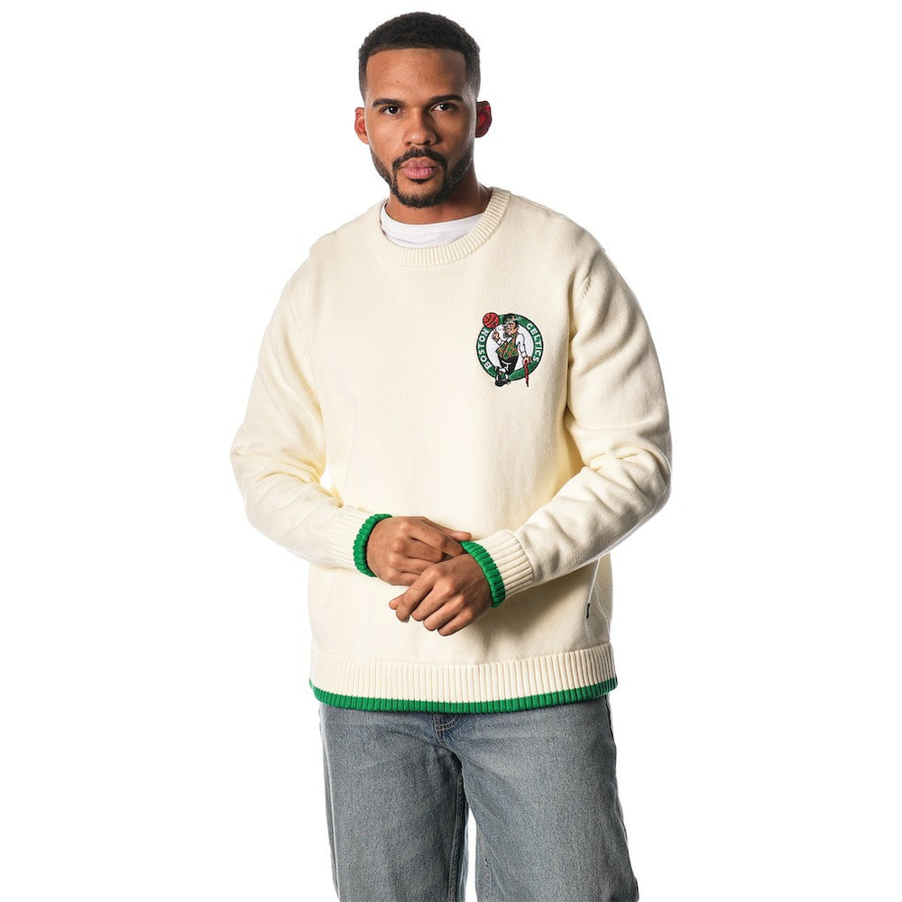NBA - Boston Celtics The Wild Collective Unisex Jacquard Knit Pullover Sweater - Cream