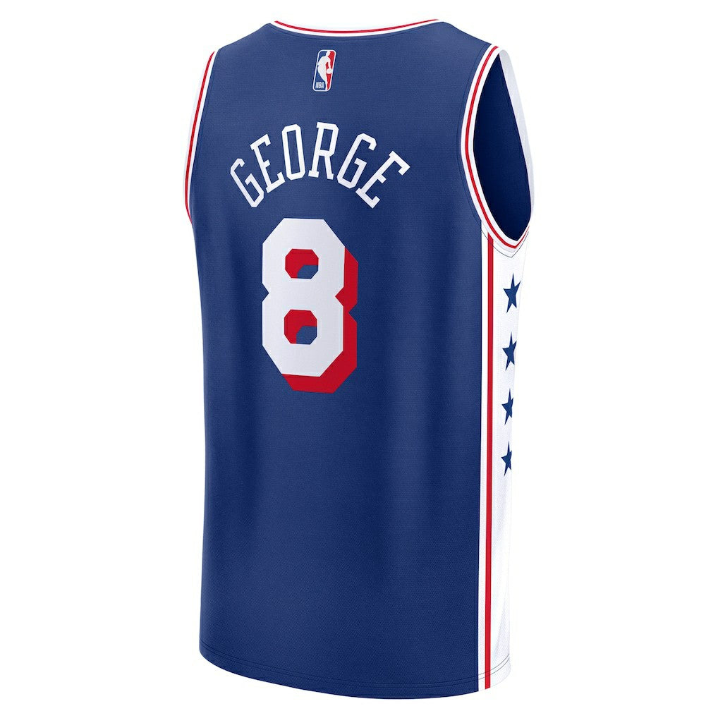 Paul George Philadelphia 76ers Fast Break Replica Player Jersey - Icon Edition - Royal | NBA Jerseys