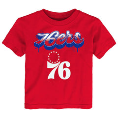 NBA - Philadelphia 76ers Youth Bubbly Script T-Shirt - Red