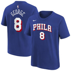 Nike - Paul George Philadelphia 76ers Youth Icon Name & Number T-Shirt - Royal