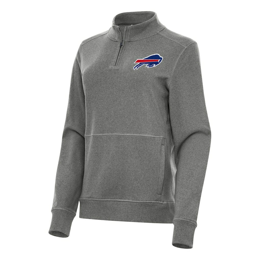 Buffalo Bills Antigua Women's Crush Quarter-Zip Jacket Heather Black - NFL