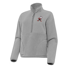 Cleveland Browns Antigua Women's Figure Half-Zip Sweatshirt Gray - NFL
