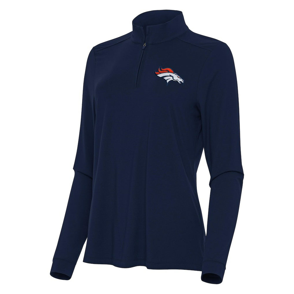 Denver Broncos Antigua Women's Intent Quarter-Zip Sweatshirt Navy - NFL