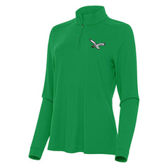 Philadelphia Eagles Antigua Women's Intent Quarter-Zip Sweatshirt Kelly Green - NFL