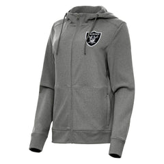 Las Vegas Raiders Antigua Women's Seeker Full-Zip Hoodie Jacket Heather Charcoal - NFL