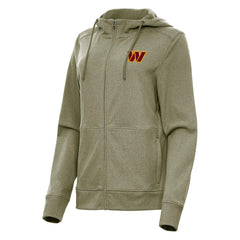 Washington Commanders Antigua Women's Seeker Full-Zip Hoodie Jacket Heather Olive - NFL