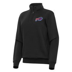 Buffalo Bills Antigua Women's Victory Quarter-Zip Top Black - NFL