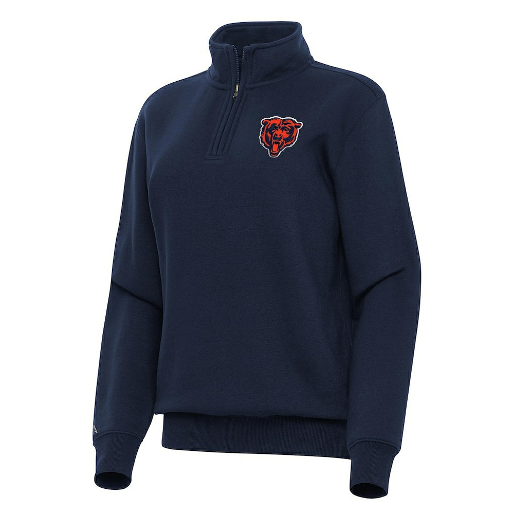Chicago Bears Antigua Women's Victory Quarter-Zip Top Navy - NFL
