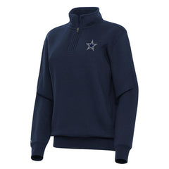 Dallas Cowboys Antigua Women's Victory Quarter-Zip Top Navy - NFL