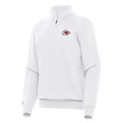 Kansas City Chiefs Antigua Women's Victory Quarter-Zip Top White - NFL