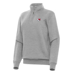 Kansas City Chiefs Antigua Women's Victory Quarter-Zip Top Heather Gray - NFL