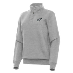 Philadelphia Eagles Antigua Women's Victory Quarter-Zip Top Heather Gray - NFL