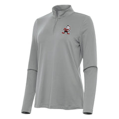Cleveland Browns Antigua Women's Reprocess Quarter-Zip Top Gray - NFL
