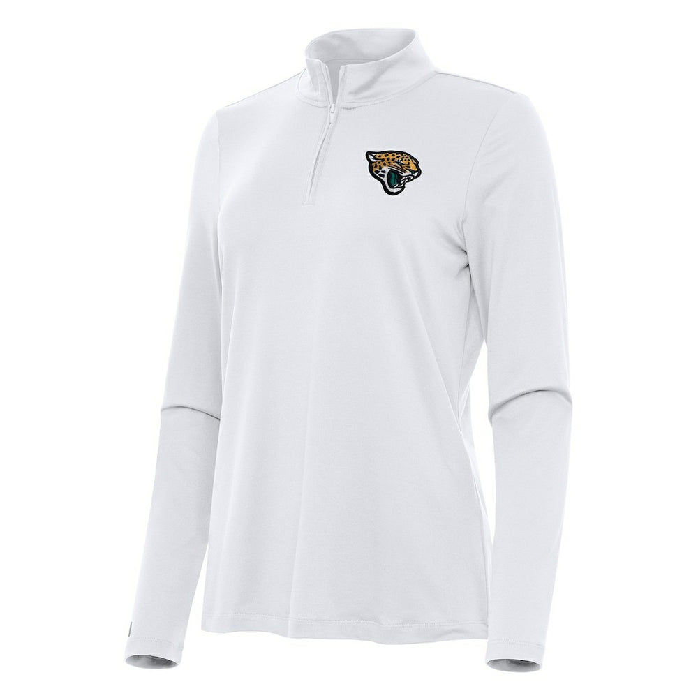 Jacksonville Jaguars Antigua Women's Reprocess Quarter-Zip Top White - NFL