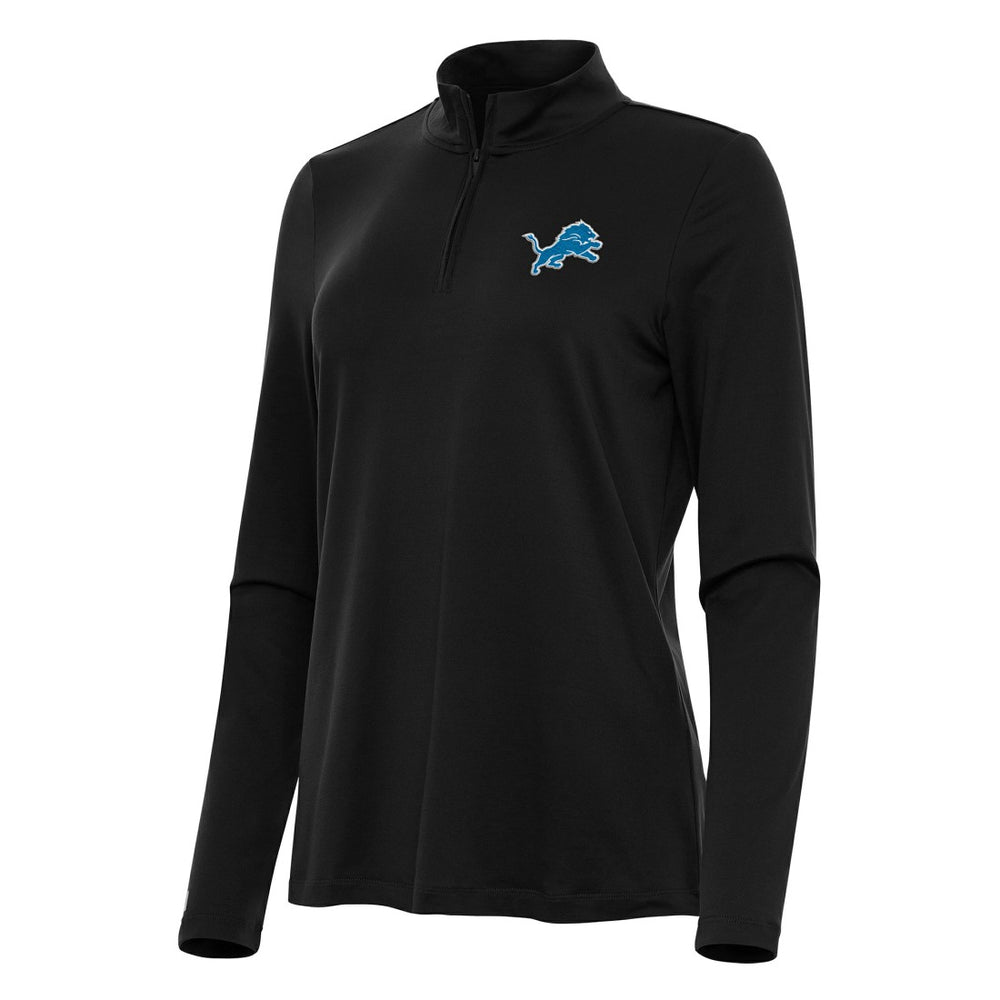 Detroit Lions Antigua Women's Reprocess Quarter-Zip Top Black - NFL