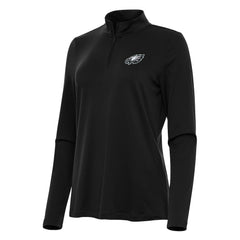 Philadelphia Eagles Antigua Women's Reprocess Quarter-Zip Top Black - NFL