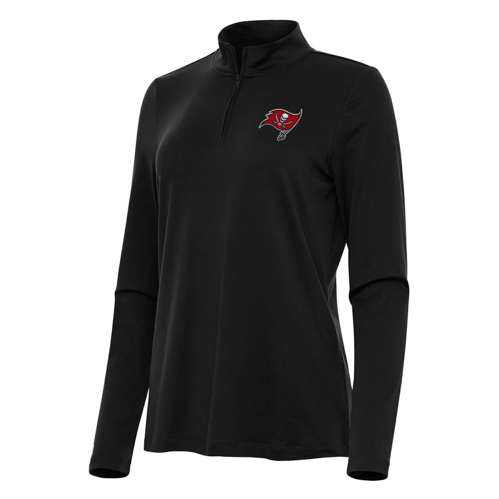 Tampa Bay Buccaneers Antigua Women's Reprocess Quarter-Zip Top Black - NFL