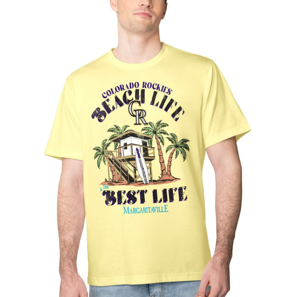 Colorado Rockies Margaritaville Beach Hut Graphic T-Shirt Sale