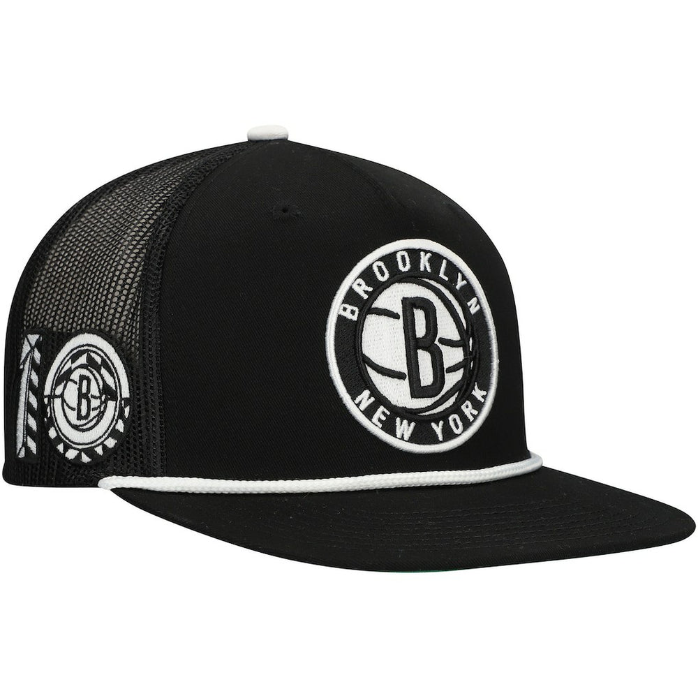 Mitchell & Ness - Brooklyn Nets Roper Trucker Snapback Hat - Black
