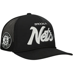 Mitchell & Ness - Brooklyn Nets Script Trucker Adjustable Hat - Black