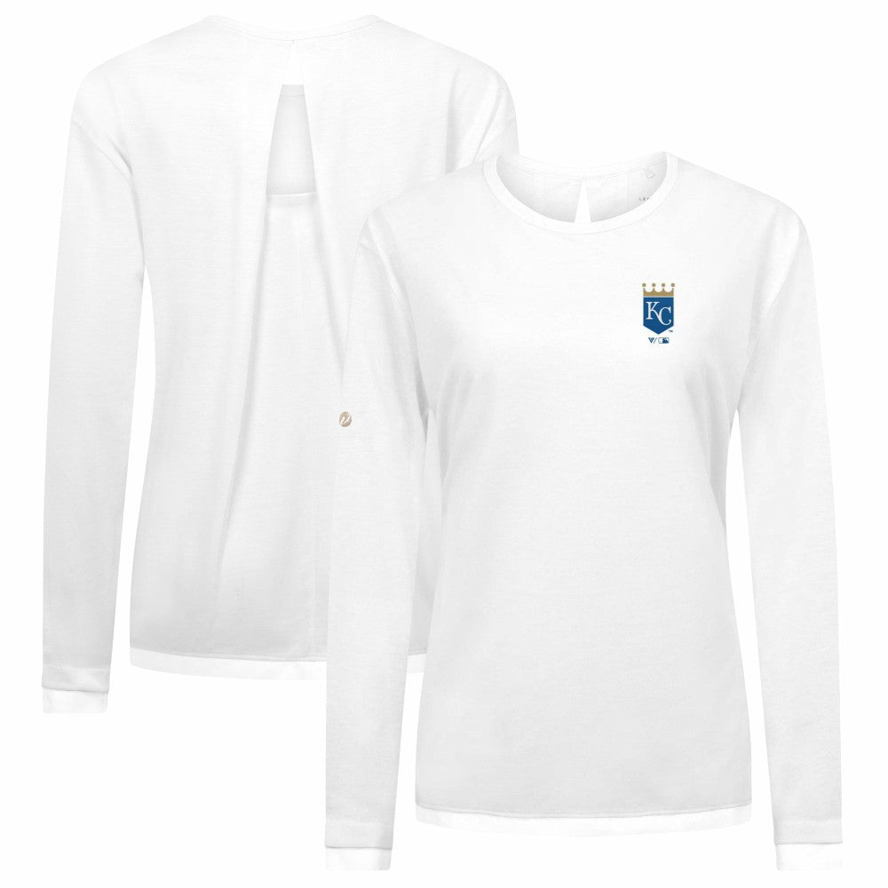 Kansas City Royals Levelwear Women's Sequoia Primary Logo Long Sleeve T-Shirt On Sale
