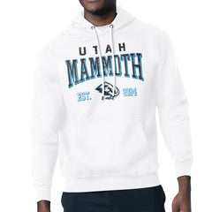 Utah Mammoth - Starter Retro Graphic Fleece Pullover Hoodie White