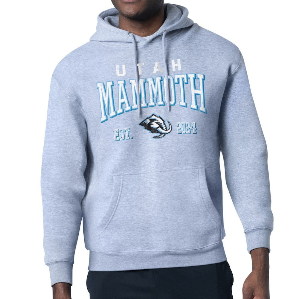 Utah Mammoth - Starter Retro Graphic Fleece Pullover Hoodie Heather Gray