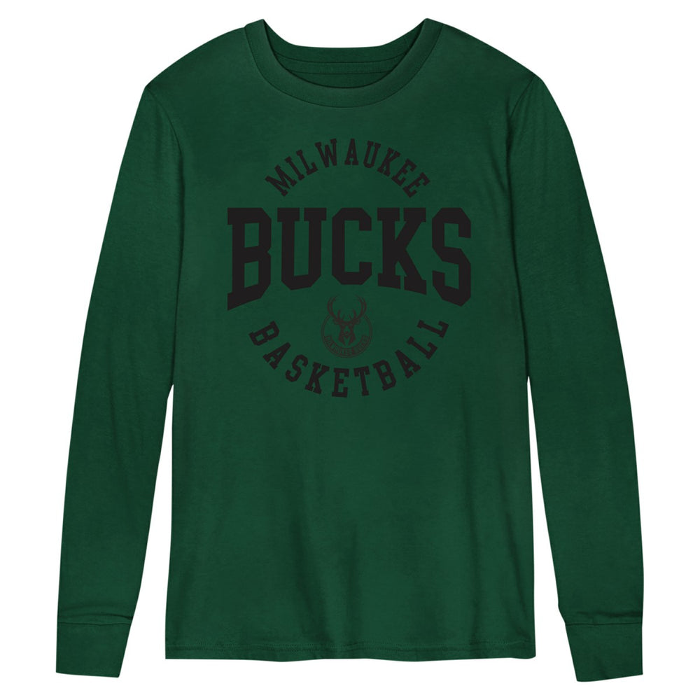 NBA - Milwaukee Bucks Preschool Around the Block Long Sleeve T-Shirt - Hunter Green
