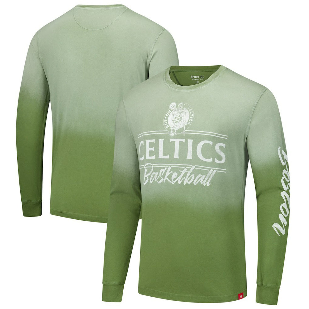 NBA - Boston Celtics Sportiqe Unisex Sun Fade Vintage Mohave Long Sleeve T-Shirt - Olive