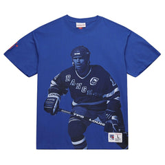 Mark Messier New York Rangers Mitchell & Ness NHL Ultimate Player Vintage Logo T-Shirt Blue