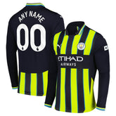 Puma Manchester City 2024/25 Away Replica Long Sleeve Custom Jerseys - Navy