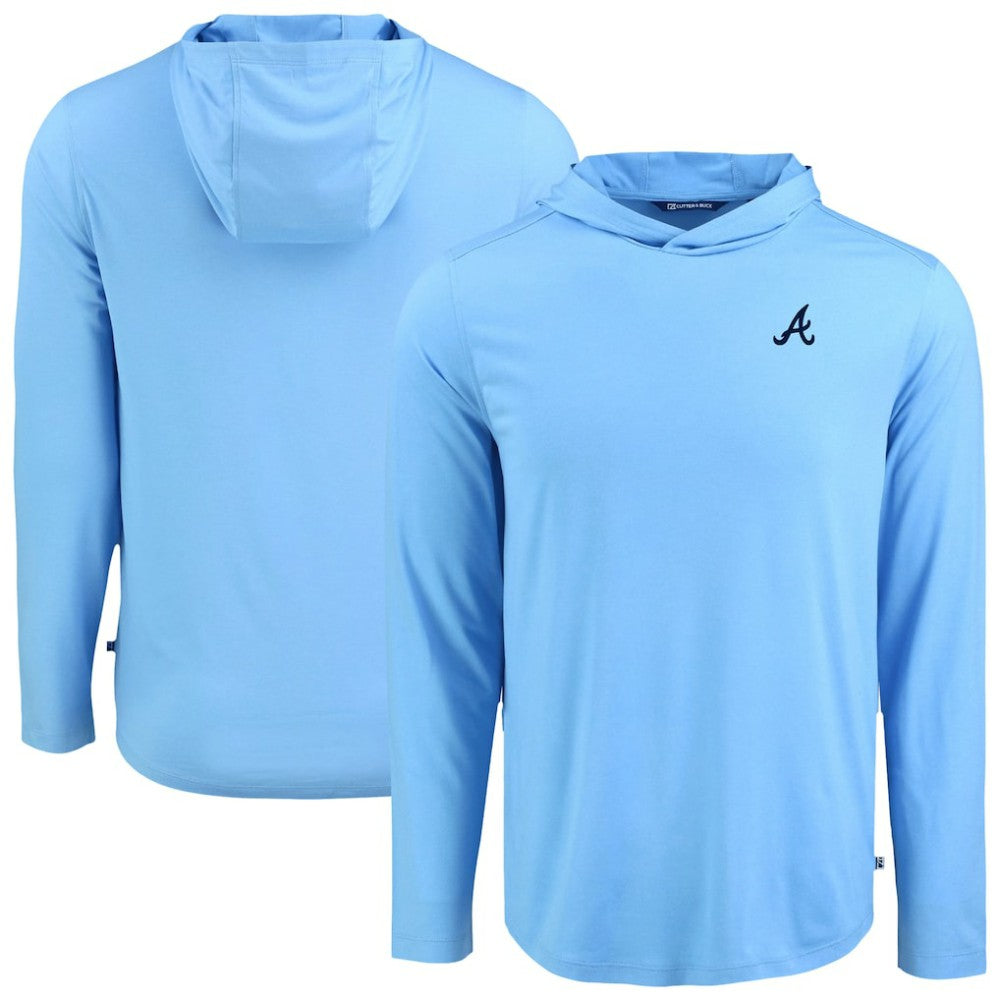 Atlanta Braves Cutter & Buck Coastline Epic Comfort Recycled Eco Hoodie Long Sleeve T-Shirt Online