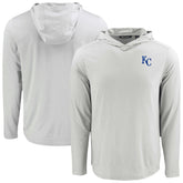Kansas City Royals Cutter & Buck Coastline Epic Comfort Recycled Eco Hoodie Long Sleeve T-Shirt Clearance