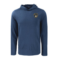 Milwaukee Brewers Cutter & Buck Coastline Epic Comfort Recycled Eco Hoodie Long Sleeve T-Shirt Online