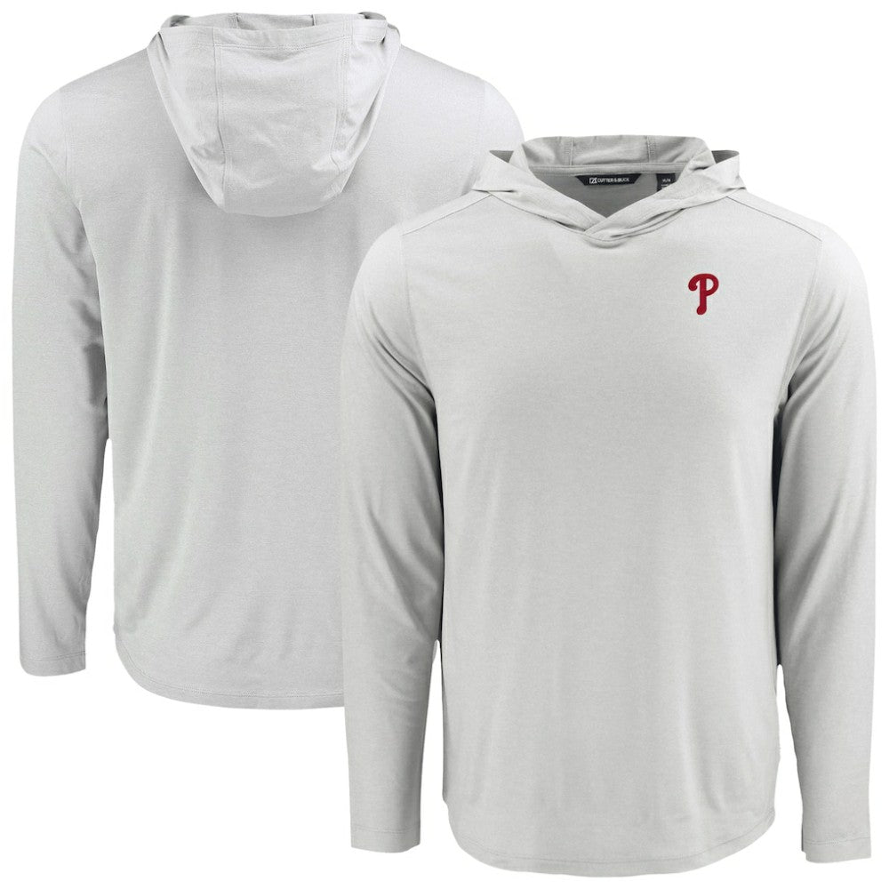 Philadelphia Phillies Cutter & Buck Coastline Epic Comfort Recycled Eco Hoodie Long Sleeve T-Shirt On Sale