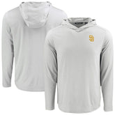San Diego Padres Cutter & Buck Coastline Epic Comfort Recycled Eco Hoodie Long Sleeve T-Shirt for sale