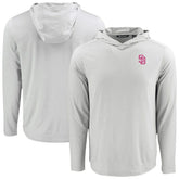 San Diego Padres Cutter & Buck Coastline Epic Comfort Recycled Eco Hoodie Long Sleeve T-Shirt Lifestyle