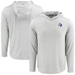 Texas Rangers Cutter & Buck Coastline Epic Comfort Recycled Eco Hoodie Long Sleeve T-Shirt Lifestyle